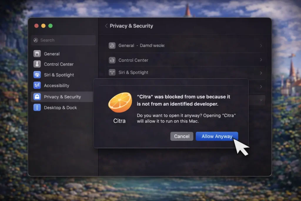 Allow macOS Security Permissions