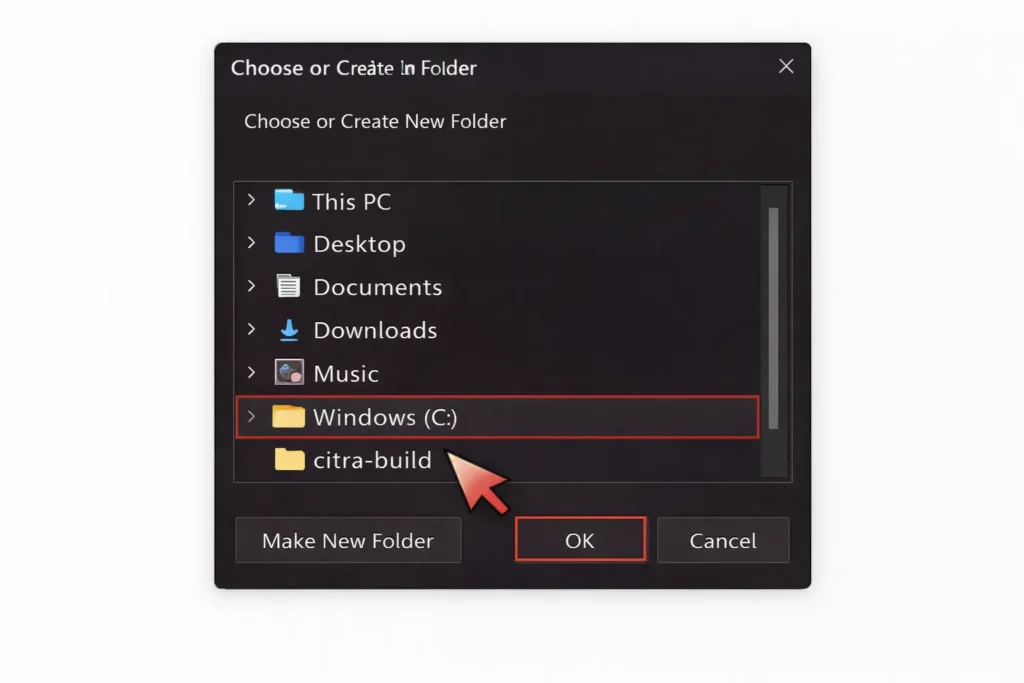 Create and Select a Build Folder
