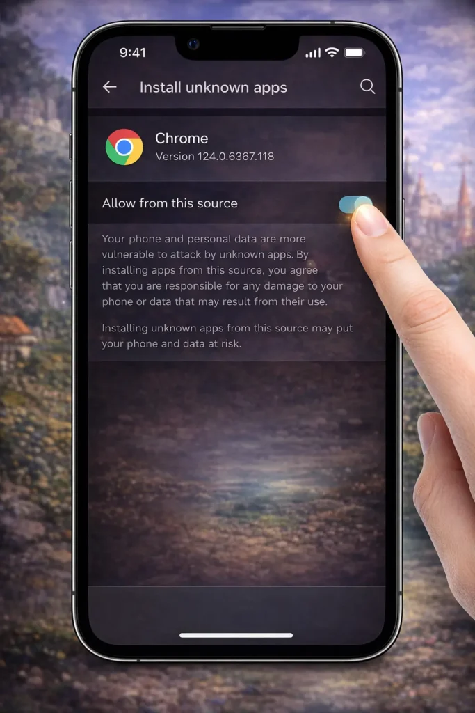 Enable Installation from Unknown Sources